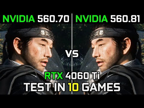 Nvidia Drivers (560.70 vs 560.81) RTX 4060 Ti Test in 10 Games 2024