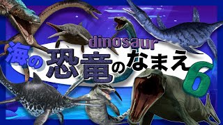 【子供向け 恐竜 アニメ】恐竜の名前6 海に生きた海生爬虫類たちの名前を覚えよう！海の王者 モササウルス プレシオサウルスなど人気の 海の恐竜たち  が19種が登場★【海の恐竜図鑑】ジュラシックパーク