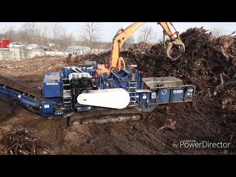 Material Sorting and Grinding.  NYE Stump Sheer, Peterson Grinder