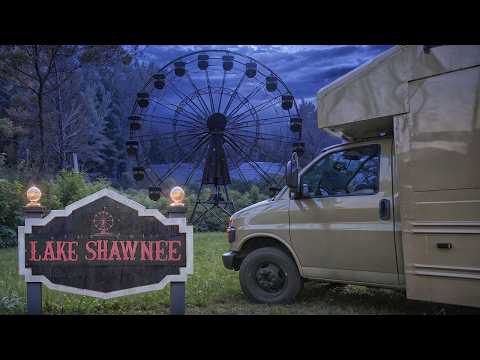 Stealth Bus Camping in ABANDONED Amusement Park (HAUNTED Lake Shawnee) My LAST Ghost Video