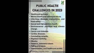 Public Health Challenges. #health #stayhealthy #staysafe #diseasefreelife  #2023