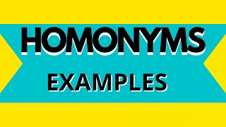 Homonyms examples | Mommy Merai