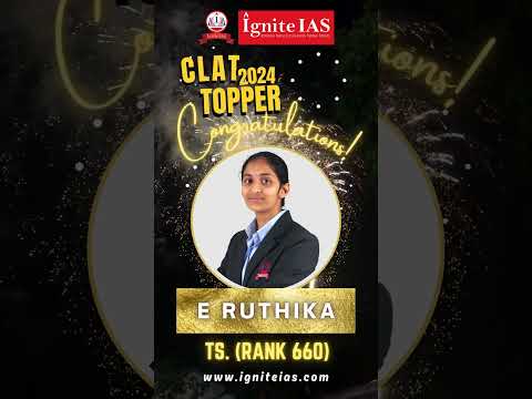 Congratulations to CLAT 2024 Topper E Rutika 🥳 | CLAT 2024 | #clat #clat2024 #shorts#igniteias