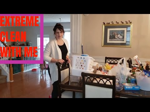 NIGHT TIME CLEAN WITH ME/TONS OF CLEANING MOTIVATION/MESSY HOUSE CLEAN WITH ME