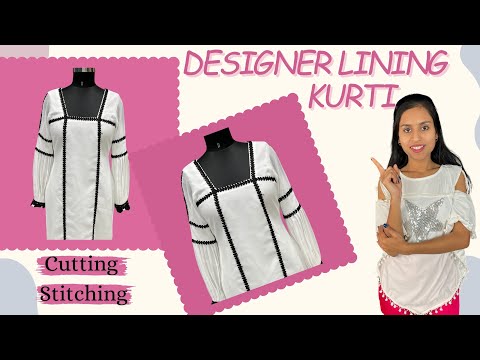 Designer Lining Kurti Cutting and Stitching with Balloon Sleeves /अस्तर वाली कुर्ती कैसे बनाएं