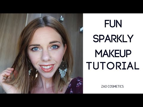 Zao cosmetics / Organic makeup / Fun and Sparkly Makeup Tutorial