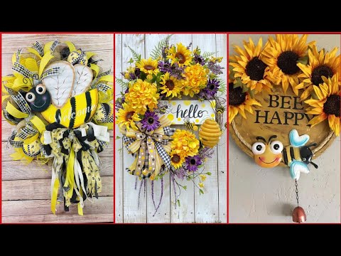 Bee Wreath Ideas/Beautiful Bee Christmas Wreath Ideas/Colourfull Christmas Wreath