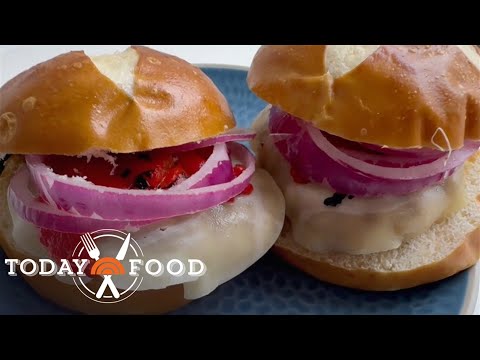 Italian sausage burgers with pickled onions: Get the recipe!