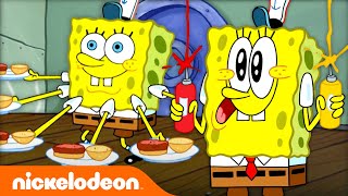 SpongeBob Cooking Krabby Patties for 20 Minutes 🍔 | Nicktoons