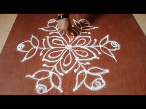 7×4 dots rangoli design easy design #tranding#viral#yt