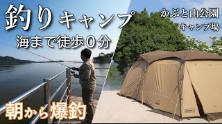 キャンプ 釣りキャンプ 朝からキス釣り 迷惑キャンパー遭遇で寝不足な朝 かぶと山公園キャンプ場　海キャンプ 夏キャンプ