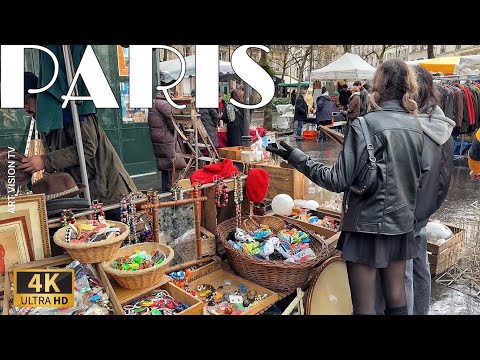 🇫🇷[Paris France] Paris Jussieu Flea Market Walk (4K 60F)  15/January/2025