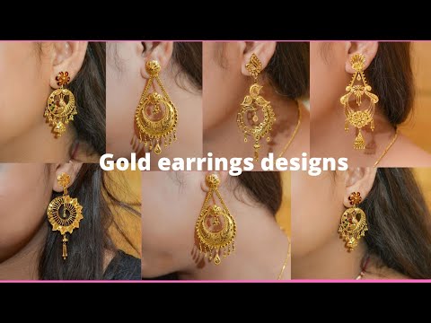 beautiful gold earrings designs 2021!!  latest gold jhumka designs