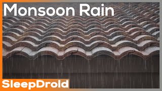 ►Monsoon Rain on a Tile Roof ~ Rain Sounds for Sleeping, Studying, or Meditation, 10 hours, Lluvia