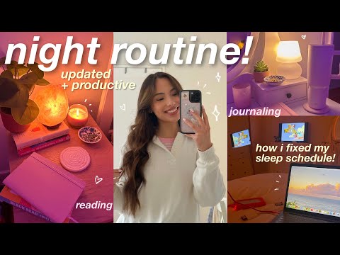 UPDATED COLLEGE NIGHT ROUTINE! 🌙 how i fixed my sleep schedule, reading, journaling *productive*