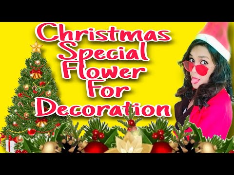 christmas Special crafti deas //DIY:- How To make Glitter sheet flower for Christmas decorations //