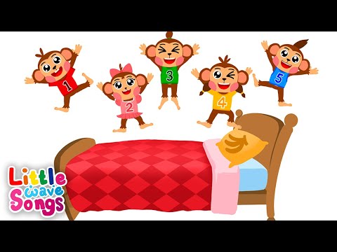 Five Little Monkey Jumping On The Bed + More Nursery Rhymes  | Little Wave Songs - Baby Coco