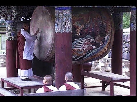 Korean Drums played by buddhist Monks at Haeinsa Temple