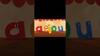 The vowels family  #FunWithAEIOU #VowelFriends #ShortAndSweet #EduShorts #AnimatedVowels