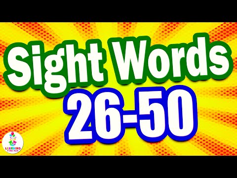 Fry SIGHT WORDS for Kids! 26-50 (Easy Sight Words for Toddlers)