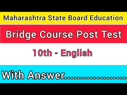 Bridge Course 2023-2024 Post-test 10th English | Class 10th English Bridge Course Post-test