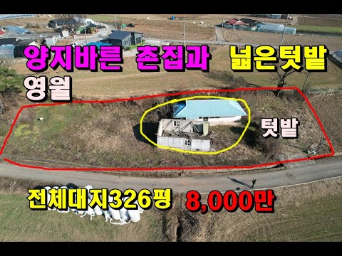 (영월)80년도 더된 양지바른 촌집과 넓은텃밭/올대지326평/8,000만/앞쪽이 시원하게 트였어요/영월농가주택/영월부동산매매