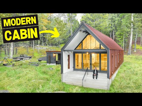 MODERN ARCHITECT'S CABIN on 19 ACRES w/ PRIVATE POND! Full Airbnb Tour