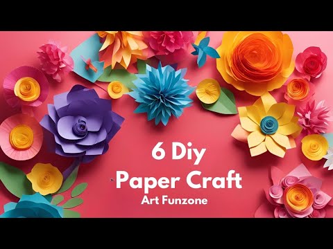 6 Paper Craft Ideas| How to make Paper Flower #papercrafts #paperflower #diy #flowermaking