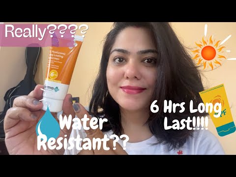 The Derma Co 1% HA sunscreen Review | 6 HRS Long Last & Water Resistance? Best Sunscreen for summer