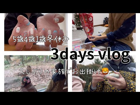 [主婦vlog]NEWネイル💅🩵/クリスマスの準備🎅🎄/家族で動物園へ行った日🦁🐘