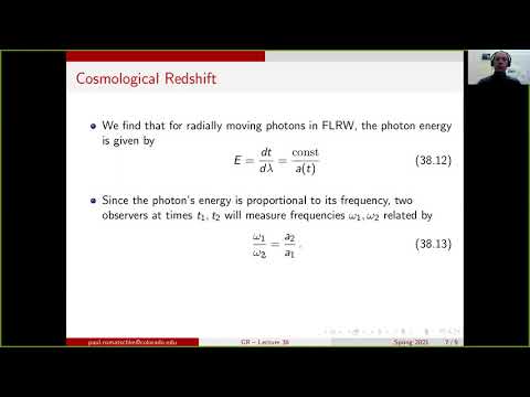 GR lecture39: Cosmological Redshift