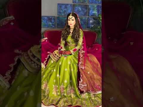 Mehndi dress design 2023💚Mehndi dress ideas for bride 💚#shorts #ytshorts #mehndioutfits #viral