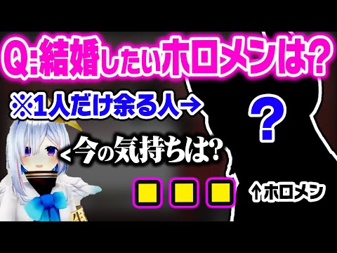 7人で究極の選択をした結果…1人だけあぶれてしまい強がるも内心悲しそうなホロメンw【ホロライブ 切り抜き/ラプラス・ダークネス/雪花ラミィ/天音かなた/白銀ノエル/沙花叉クロヱ/姫森ルーナ/アキロゼ】