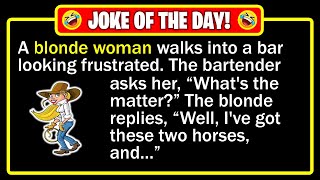 🤣 BEST JOKE OF THE DAY! - A blonde walks into a bar looking frustrated... . | Funny Dad Jokes