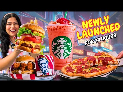 Trying NEW MENU of all the Fast Food For 24 Hours | Dominos 99 Rs Meal, Pizza Hut Melts, KFC Burger