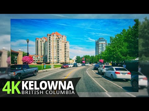 Kelowna 4K60fps - Driving Downtown - British Columbia, Canada