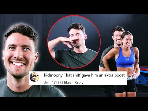 Cheerleader sniffs his finger after this!?