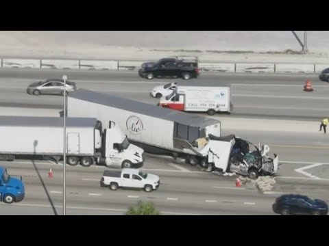 Woman dies in tractor-trailers crash on the Turnpike near Miami Gardens