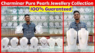 Charminar Bridal Jewelry Shopping | 100% Pure Pearls | Real Choker Neck Set Hyderabad Wedding Design