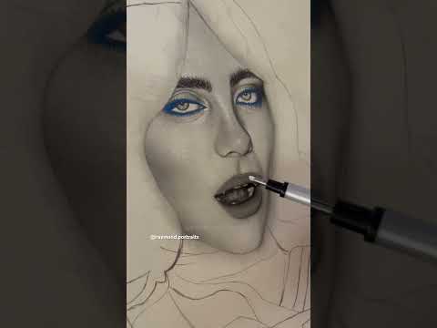 BILLIE💙 (tiktok:raymond.portraits) #art #drawing #shortsvideo #artist #billieeilish