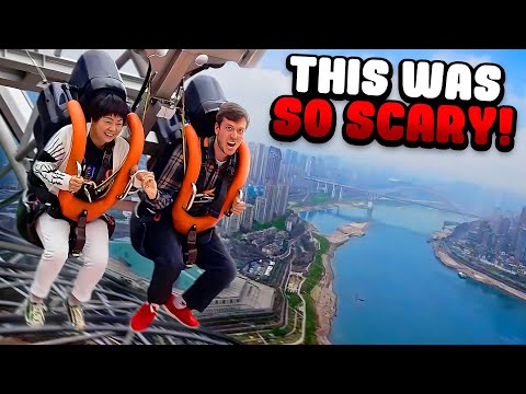 The Most TERRIFYING Sky Swing in China! - Chongqing Sky Swing & Skywalk Challenge