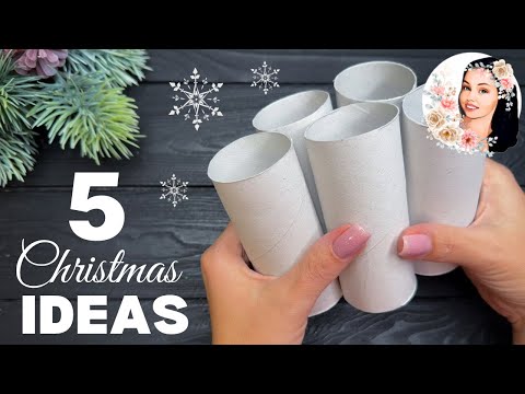 5 Christmas Crafts Ideas! Toilet Paper Roll Winter Ornaments