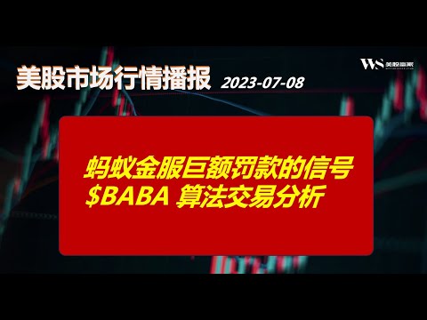 【美股赢家】蚂蚁金服被罚71亿人民币后阿里集团拆分更近一步，算法提前显示$BABA压力支撑