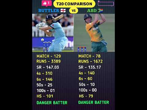 Ab De Villiers Vs Jos Buttler। #abdevilliers #josbuttler #cricket #comparison #shorts #cricket