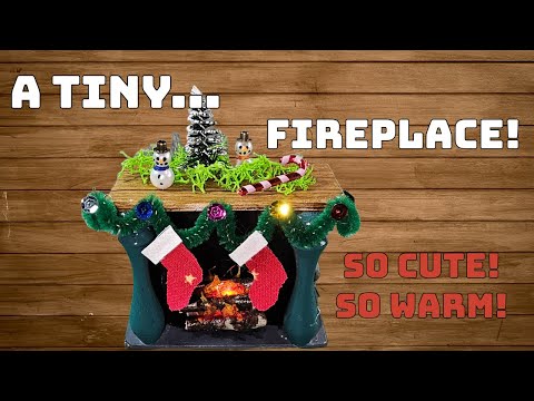 DIY miniature holiday fireplace! 🔥🔥🎅#shorts  #miniature #dollhouse