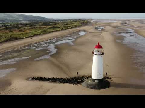 Flight of fancy DJI DRONE 4K MINI at Talacre Lighthouse North Wales.