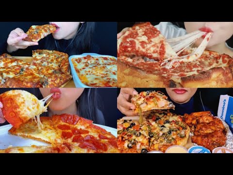 ASMR EATING SUPER CHEESIEST PIZZA 🍕🔥 BEST FOOD EATING MUKBANG VIDEO - 10