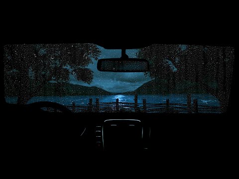 Find Sleep with Rain on a Car while the Night has Fallen | Wind Down to Ambient Sounds to Find Peace