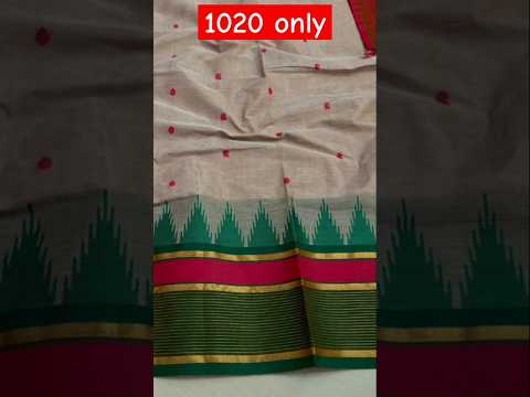 Kanchi Cotton Temple Border With putta Sarees WHATSAPP 9790271649 with Blouse 100counts