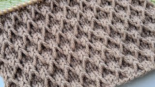 Diagonal Knot Knit Stitch Pattern